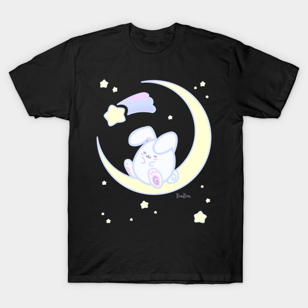 Bun Bun Sleeping on the Moon T-Shirt by VoodooDolly